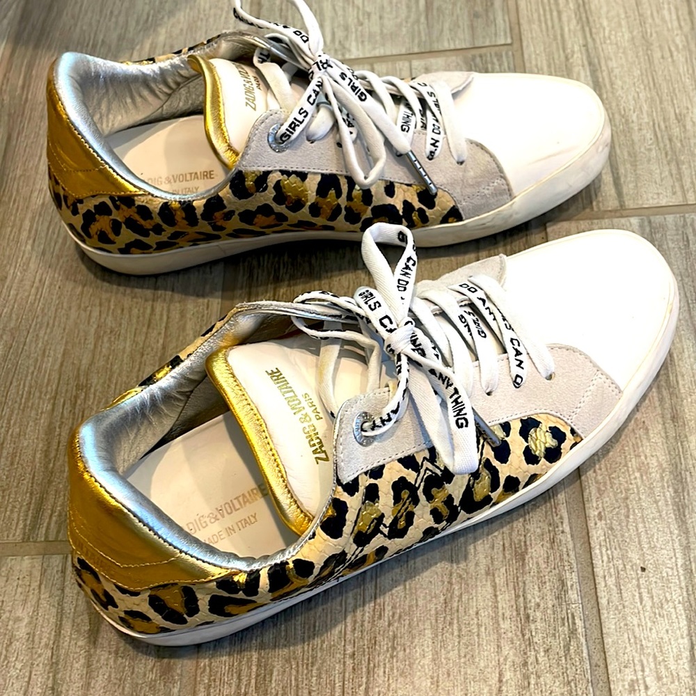 Zadig & Voltaire Leopard & Gold Sneakers